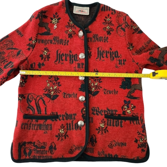 KITZ-PICHLER Vintage 100% Wool Austrian women's Sweater Cardigan Medium - Picture 15 of 16